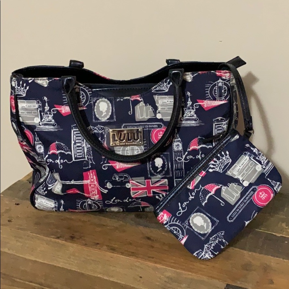 Lulu by Lulu Guinness handbag w/ attached $ pouch